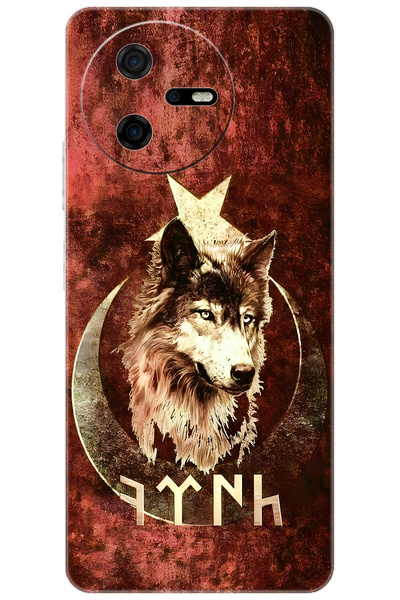 CASPER Via A40 Uyumlu Kılıf Desen Baskılı Silikon Kurt ve Göktürkçe STK:385 CP-dop6D7u