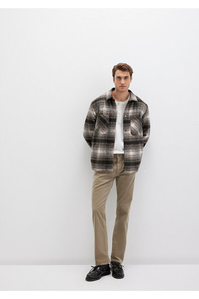 Mavi Martin Koyu Bej Kadife Pantolon 0037888246