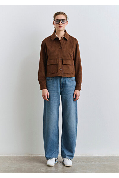 Mavi Suni Süet Kahverengi Ceket Gömlek Regular Fit / Normal Kesim 1211300-70241