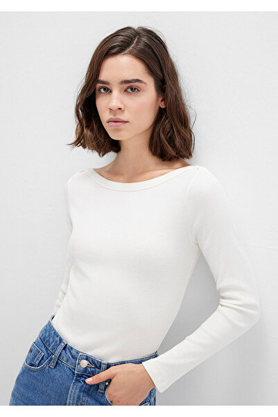 Mavi Μακρυμάνικο μπλουζάκι εκρού βασικό στυλ Slim Fit / Slim Fit 1613622-80194