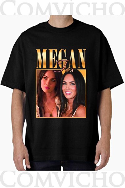 COMVİCHO تي شيرت ميجان فوكس v1 مطبوع بتصميم كبير الحجم للجنسين