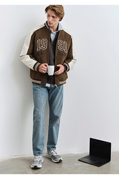 Mavi Печатно яке от изкуствена кожа в колежански стил, свободна кройка / релаксирана кройка 0110724-70242