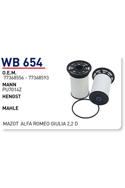 Wb654 Οem 77368556 Fiat ducato Otomobil yakıt filtre dizel fuel filter
