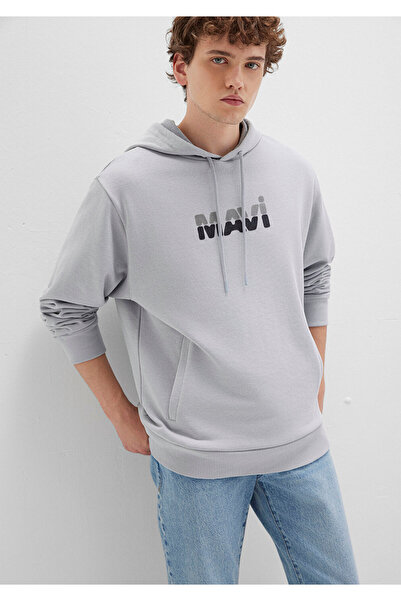 Mavi Γκρι φούτερ με τυπωμένο λογότυπο 0S10395-70075