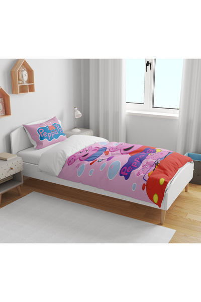 Erays Home Peppa Pig 3D Printed Single Size Without Sheets Girls' Duvet Cover Set