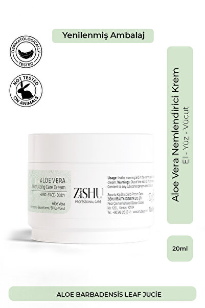 ZİSHU Aloe Vera Nemlendirici Krem – El, Yüz ve Vücut 20 ml
