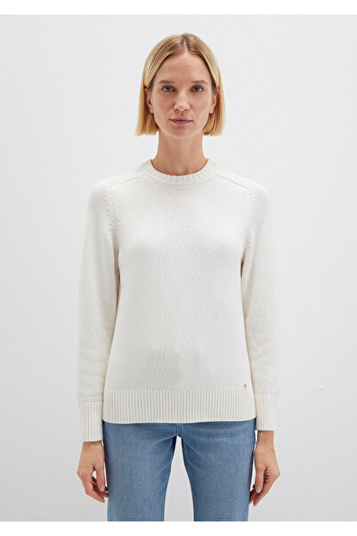 Mavi Silk Blend Crew Neck Ecru Sweater Regular Fit / Regular Cut 1710726-70057