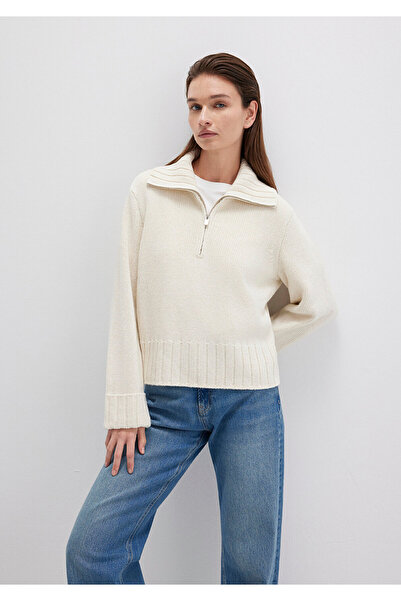 Mavi Wool Blend Semi-Zip Ecru Sweater Regular Fit / Regular Cut 1710703-82127