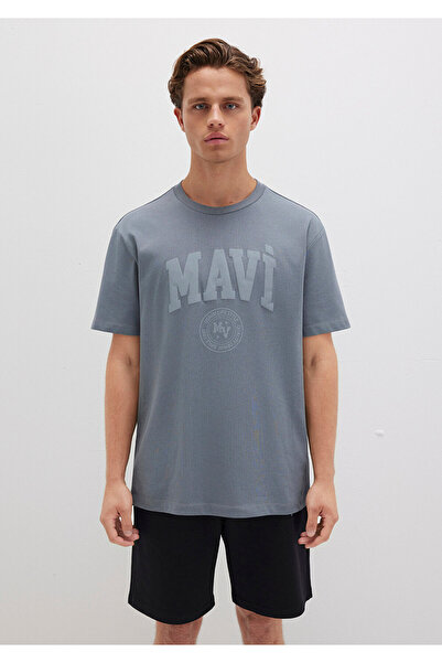 Mavi Τυπωμένο γκρι μπλουζάκι Loose Fit / Loose Comfortable Cut 0612897-80889