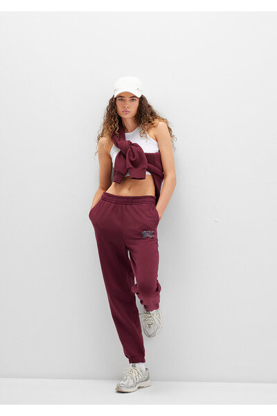 Mavi Logo Printed Burgundy Sweatpants 1010757-90705