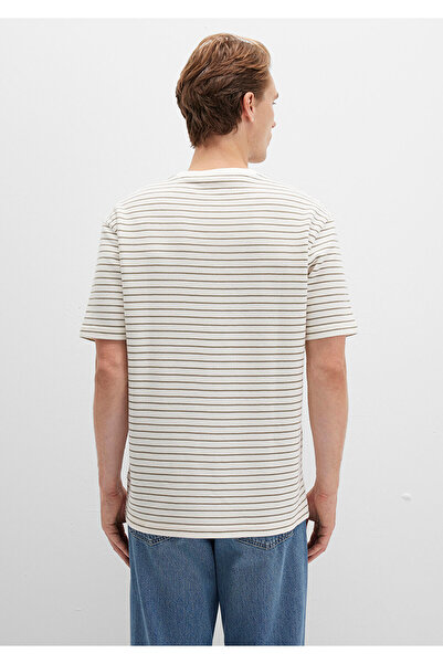 Mavi Καφέ ριγέ εκρού μπλουζάκι Loose Fit / Χαλαρή Άνετη Κοπή 0612831-71816