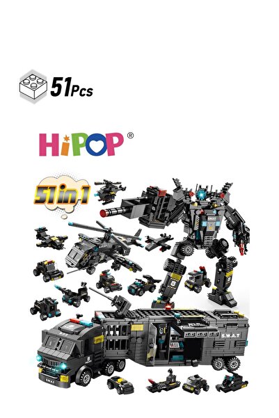 HIPOP Police Series Building Blocks,51 Variants And Transformable Robots,Widely Compatible,Kid Puzzle Toy