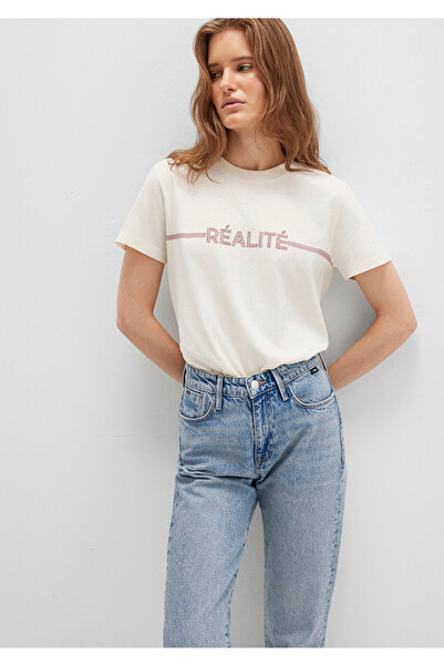 Mavi Realite Baskılı Ekru Tişört Regular Fit / Normal Kesim 1613348-70072