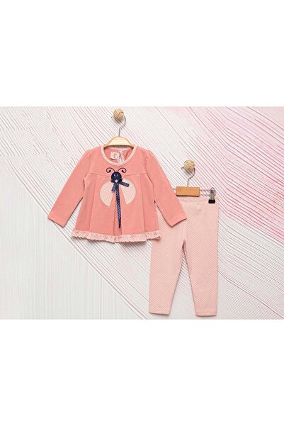 atabay Ladybug Punnatili Leggings Top and Bottom Set Salmon