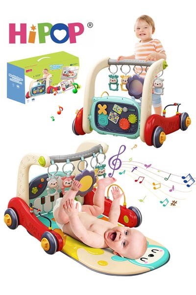 HIPOP سجادات لعب رياضية للأطفال 2 في 1، ألعاب أطفال، مركز أنشطة للعزف على الب...