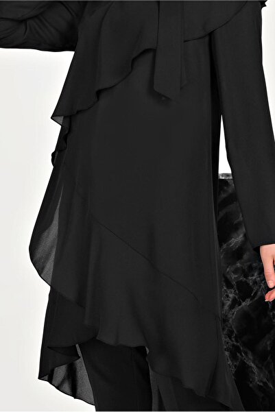 Alvina Neck Tie Asymetric Tunic 40447