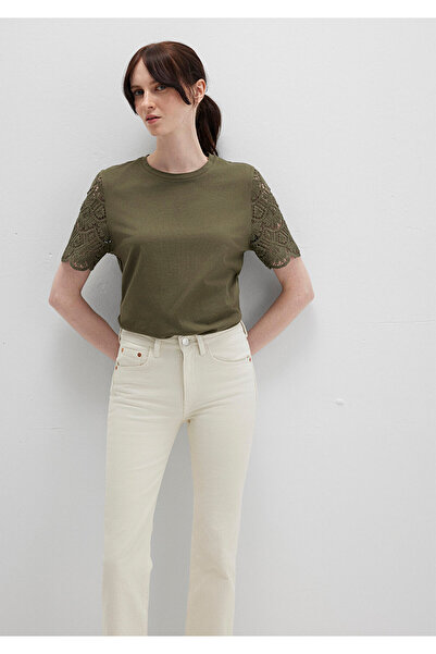 Mavi Lace Detailed Khaki T-Shirt Regular Fit / Regular Cut 1613515-71549