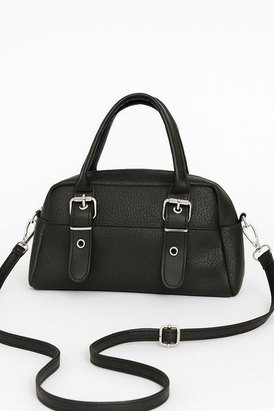 bagiss Siyah toka detaylı omuz el çantası