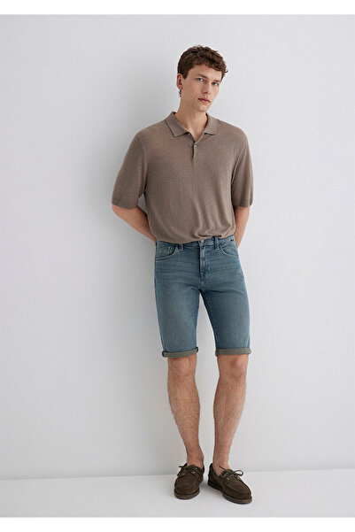 Mavi Nicholas Mavi Premium Vintage Puslu Indigo Jean Şort 0416089816