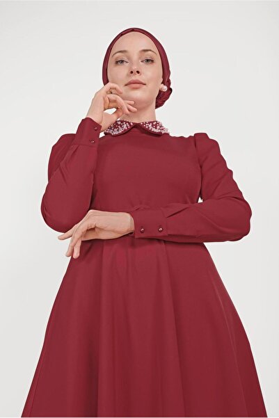 Alvina 40559 Model Pearl Detailed Collared Dress