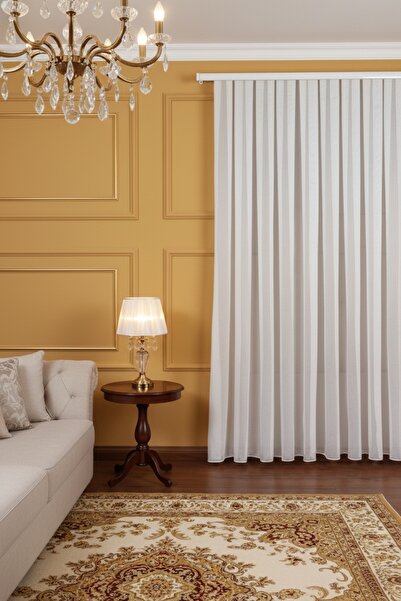 Madame Dower ستارة تول محبوكة رفيعة - 1x3 ثنيات مشدودة، متدلية غير قابلة للتجاعيد، لا تحتاج إلى حديد، 100% بوليستر