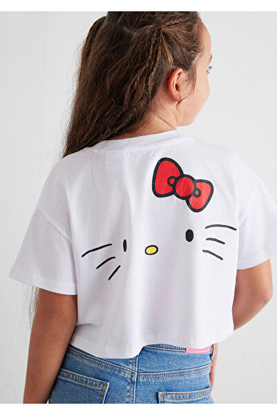 Mavi Λευκό μπλουζάκι με στάμπα Hello Kitty Loose Fit / Loose Relaxed Fit 7610307 -620