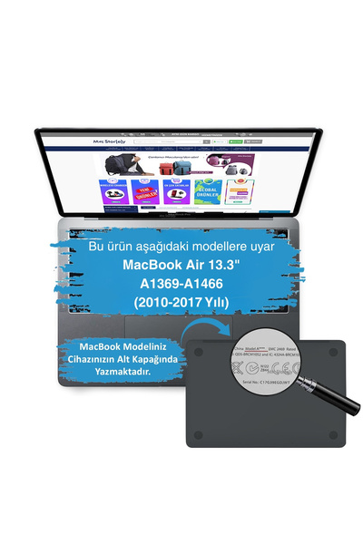 Mcstorey MacBook Air 13 inç Kılıf çiçek desen darbe emici sert kapak A1369 A1466 (ESKİ USBLİ MODEL 2010-2017)
