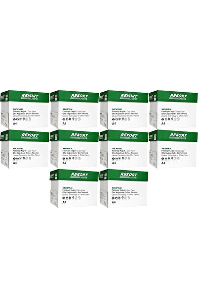 Mopak Rekort A4 80GR/M2 Fotokopi Kağıdı 25000 Adet (50PK*500)