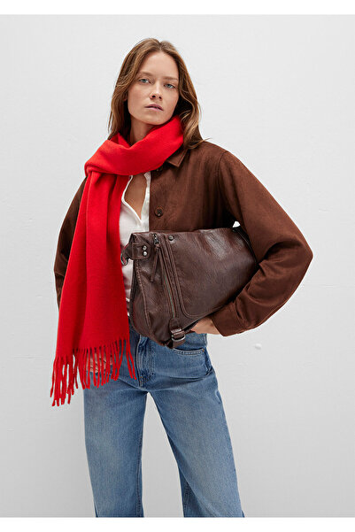 Mavi Püsküllü Kırmızı Atkı 198940-32180