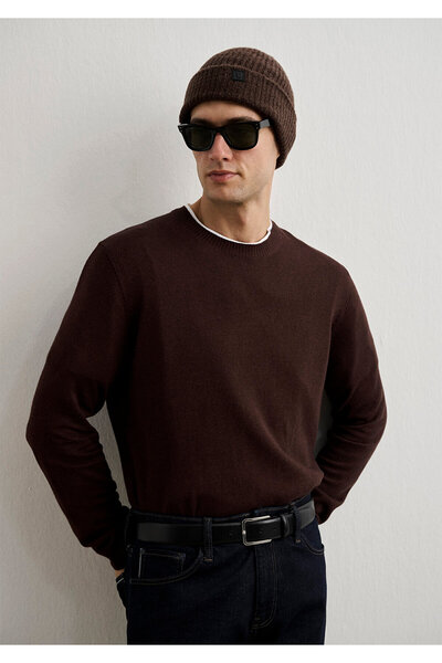 Mavi Смесен кашмирен кафяв пуловер Slim Fit / Slim Fit 0710186 -88083