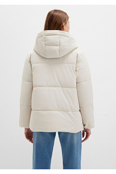 Mavi Su İtici Kapüşonlu Bej Şişme Mont 1110445-70143