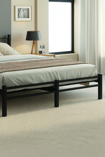 Unimet Titan Çift Kişilik Metal Karyola 160x200 - Siyah