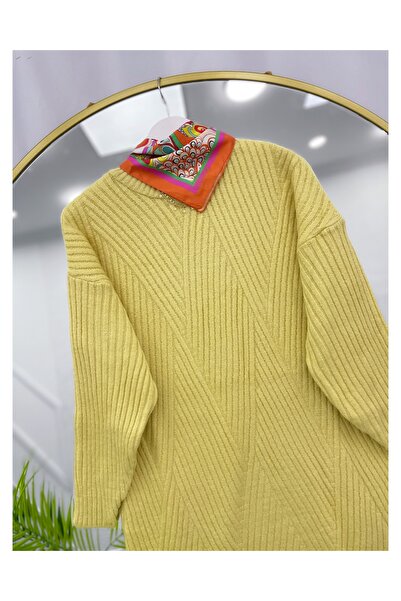 YEDİLALE Cross Striped Knit Tunic