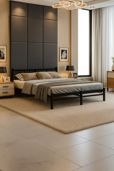 Unimet Titan Çift Kişilik Metal Karyola 160x200 - Siyah