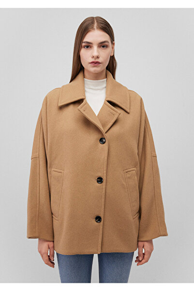 Mavi Kahverengi Kaşe Kaban Crop / Kısa Kesim 1110574-70202