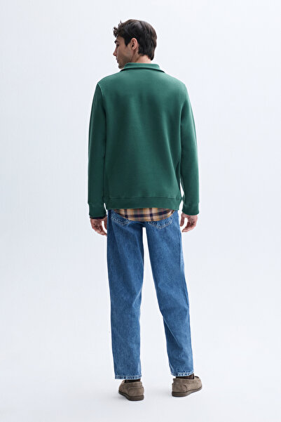 Mudo Comfort Fit Zip-Up Stand-Up Collar Sweatshirt