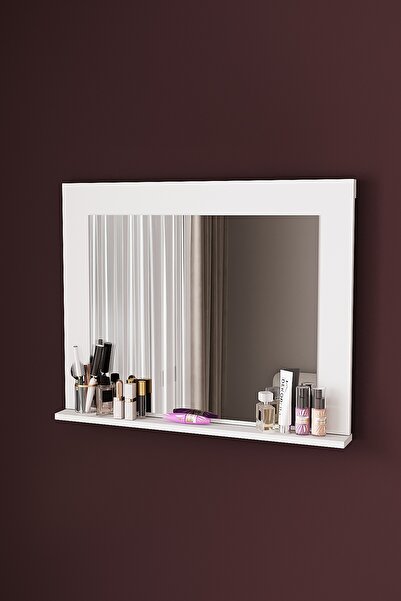 dekor fim DF06102B Raflı Dekoratif Duvar Aynası Makyaj Masası Aynası