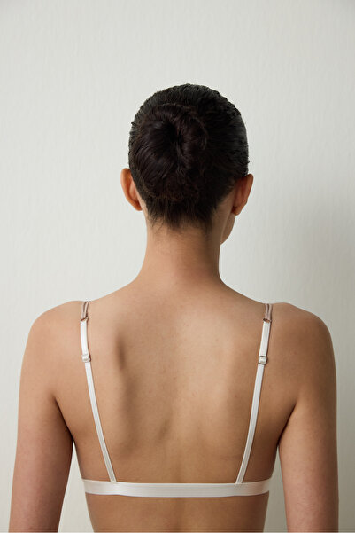 Penti Beige Underwire-Free Unpadded Micro Lace Triangle Bra