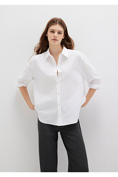 Mavi Λευκό πουκάμισο με φαρδιά εφαρμογή - 1210873 -620