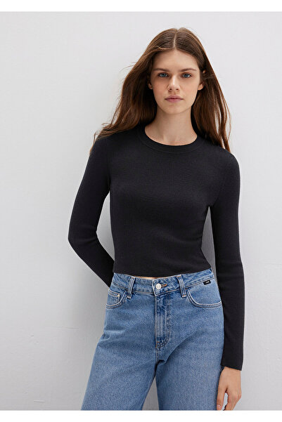 Mavi Black Crop Crew Neck Sweater - Short Cut 1710474 -900