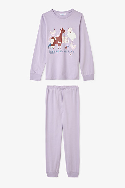 Penti Kız Çocuk Yoyo Oyun Desenli Pamuklu 2'li Pijama Takımı