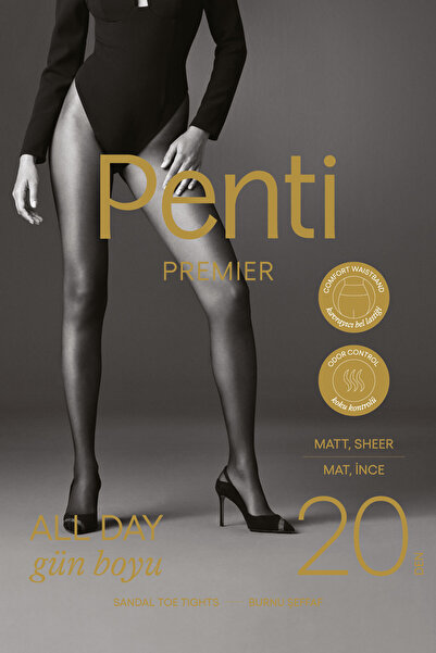 Penti Siyah Premier All Day 20 Külotlu Çorap