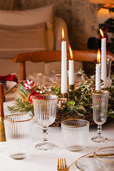 Rakle Splendid Gold 4'lü Kahve Yanı Kadehi Seti 120 cc