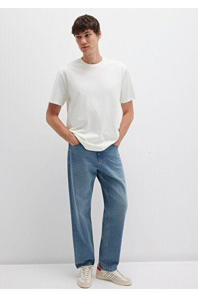 Mavi Λευκό Basic T-Shirt με λεπτομέρεια ετικέτας Loose Fit / Loose Relaxed Fit 0611824 -70057