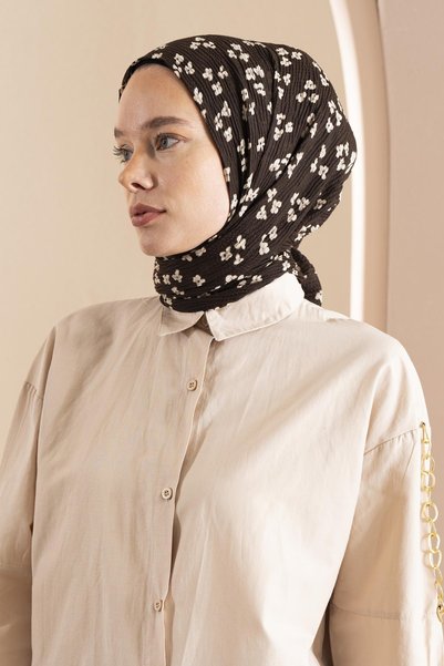 JAWEL Women's Flower Patterned Non-Wrinkle Wrap 190*80 Cm