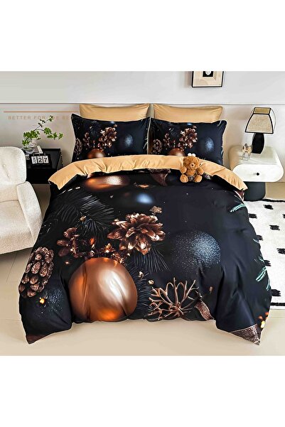 CHIRASO Christmas Bedding CHIRASO, 5D, ELASTIC Sheet 180x200+30cm, Duvet Cover, 4 Pillowcases, Globes