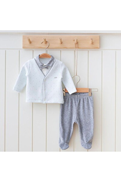 Mymio 5463 Baby Boy Quilted Booties Blue Set of 2