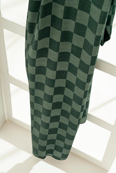 JAWEL شال جاكار حجاب نسائي بنمط الشطرنج مقاس 185x70 سم