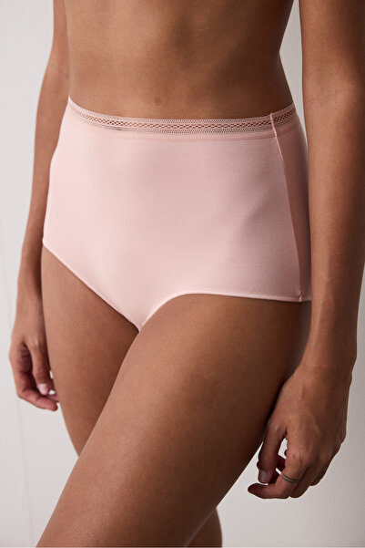 Penti Açık Gül Kurusu Pamuklu Yüksek Bel Slip Külot