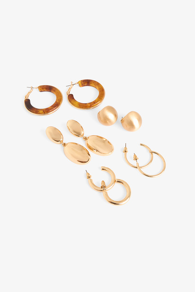 Penti Altın Rengi Loni 5'li Küpe Set